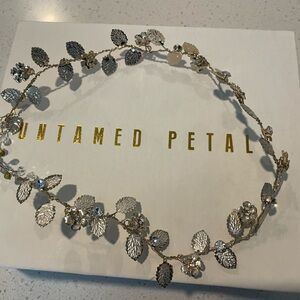 Untamed petals bridal headpiece 14k gold plated